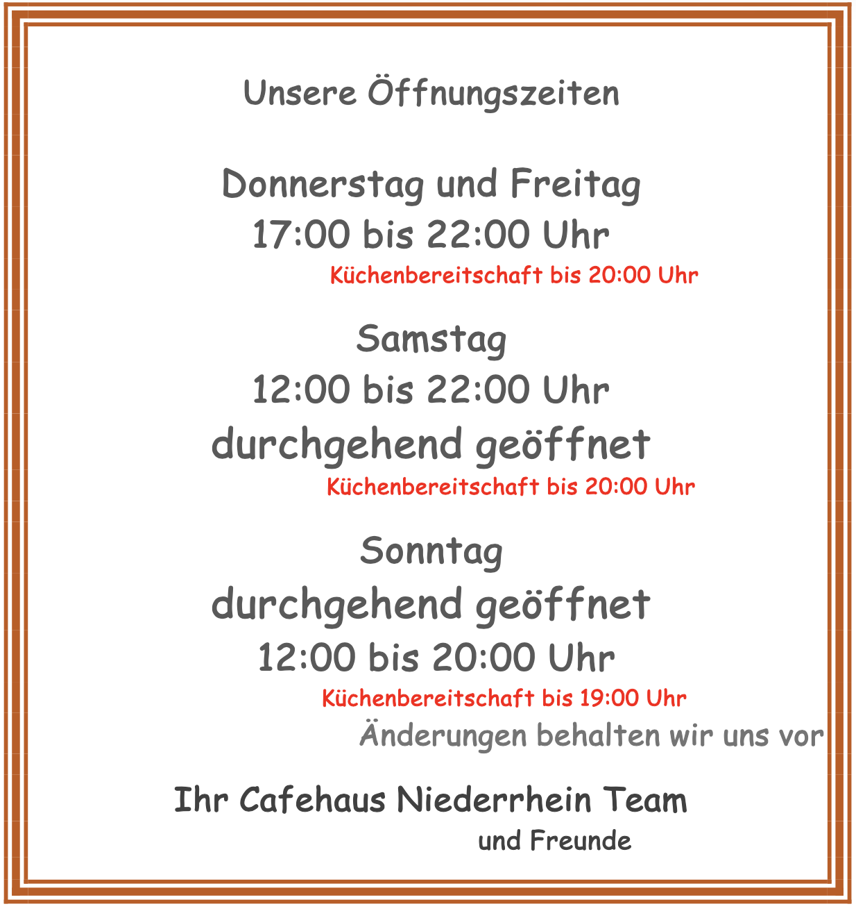 öffnungszeiten ab 10- 2025